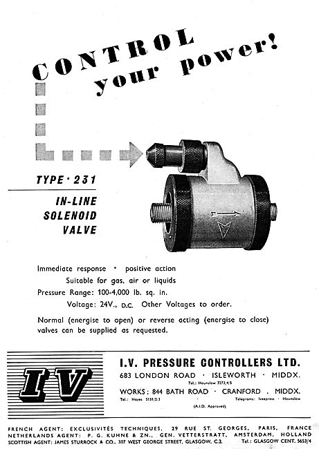 I.V.Pressure Controllers - Valves For Aircraft & Missiles        
