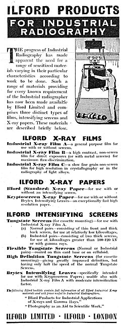 Ilford Products For Industrial Radiography                       