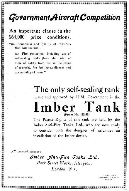 Imber Anti-Fire Tanks Ltd. Imber Self Sealing Fuel Tanks         