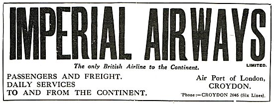 Imperial Airways - The Only British Airline To The Continent     