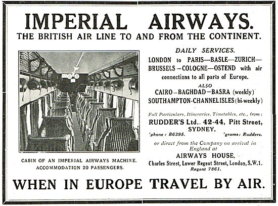 Imperial Airways - When In Europe Travel By Air                  
