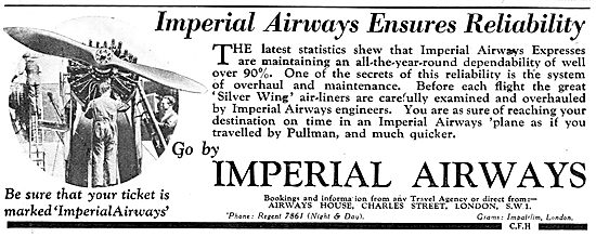 Imperial Airways Silver Wing Air-Liners Ensure Reliability       
