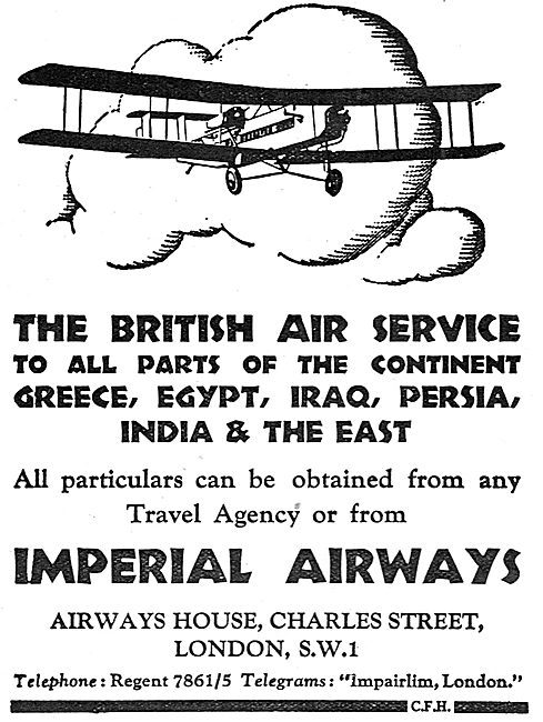 Imperial Airways To Greece, Egypt, Iraq And The East             