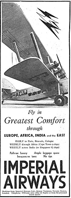 Imperial Airways Fly In The Greatest Comfort To Africa & India   