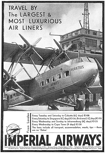 Imperial Airways To Calcutta & Singapore. HP 42 Horatius         