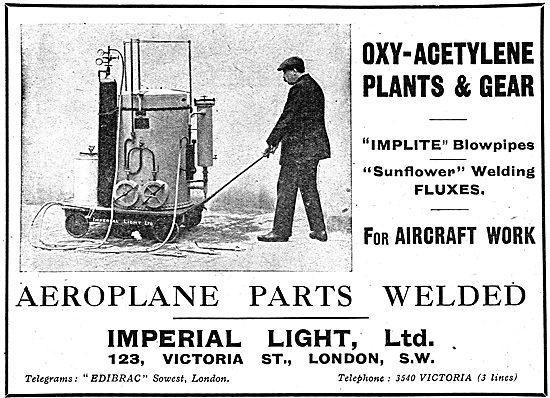 Imperial Light - Oxy-Acetylene Plants & Gear For Aeroplane Work  