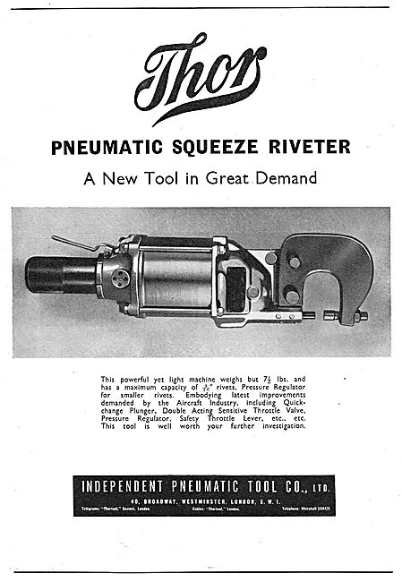 Independent Pneumatic Tool Co: Thor Pneumatic Squeeze Riveter    
