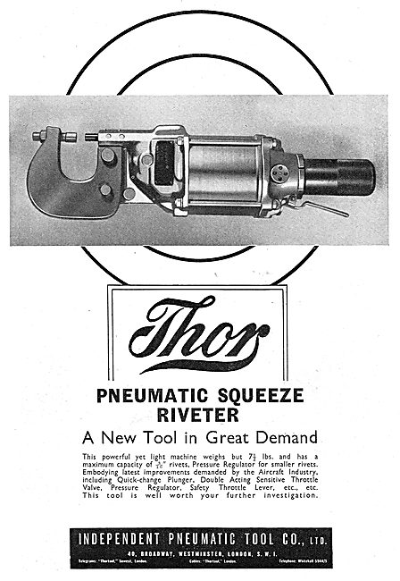 Independent Pneumatic Tool Co: Thor Pneumatic Squeeze Riveter    