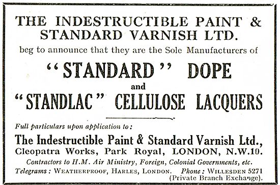  Indestructible Paint & Varnish  Standard Dope & Standlac Varnish