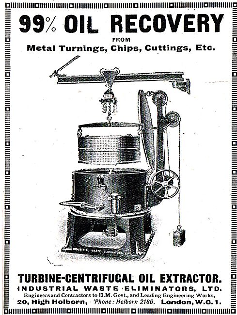 Industrial Waste Eliminators. Turbine-Centifugal Oil Extractor   