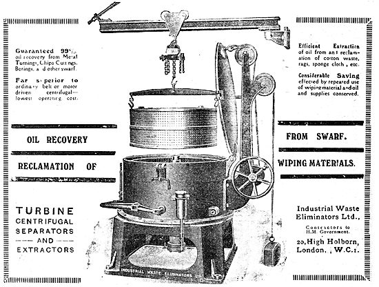 Industrial Waste Eliminators. Turbine-Centifugal Oil Recovery    