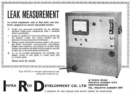 Infra Red Developments : Aircraft Tank Leak Measurement Eqpt     