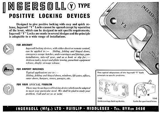 Ingersoll Y Lock Positive Locking Devices                        