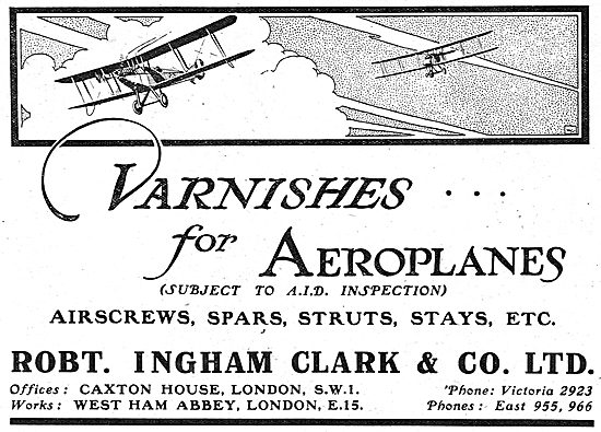 Ingham Clark AID Approved Varnishes For Aeroplanes               