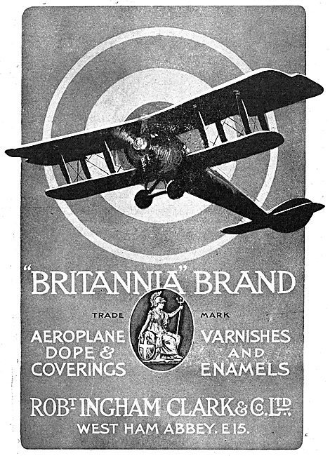 Ingham Clark.Britannia Brand Dope For Aeroplanes                 