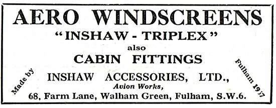 Inshaw Aero Windscreens & Cabin Fittings - Inshaw-Triplex        