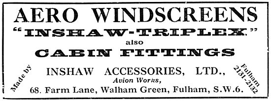 Inshaw Aero Windscreens & Cabin Fittings - Inshaw-Triplex        