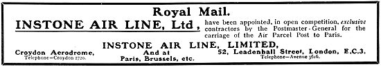 Instone Air Line Croydon Aerodrome 1922                          