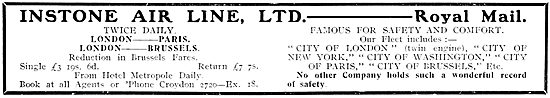 Instone Air Line Croydon Aerodrome 1922                          