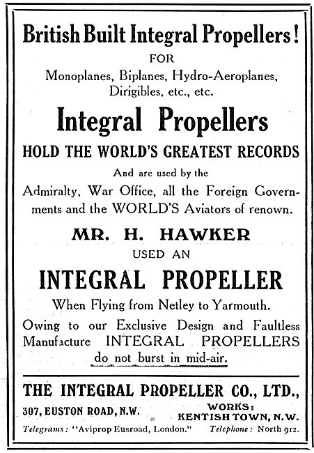 HG Hawker Used An Integral Propeller On Netley To Yarmouth Flight