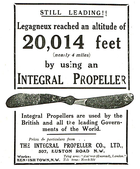 Legagneux Reached 20,014 Feet Using An Integral Propeller        