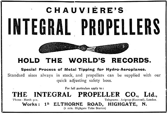 Chauvieres Special Metal Tipped Integral Propellers              