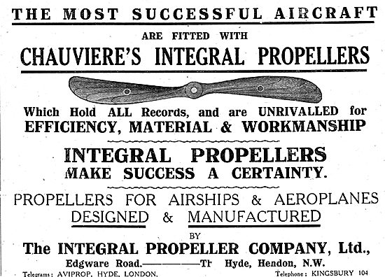 Integral Propellers For Aeroplanes & Airships                    