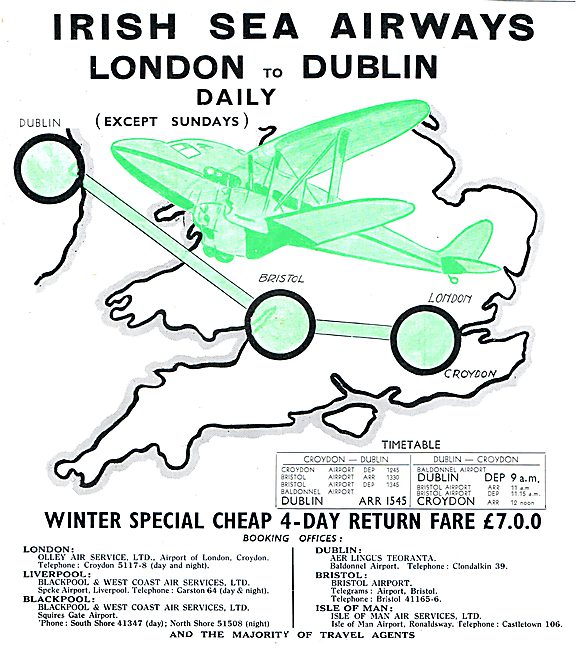 Irish Sea Airways - London To Dublin Daily                       