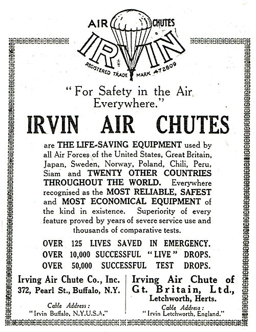 Irvin Air Chutes Have Saved Over 125 Lives                       