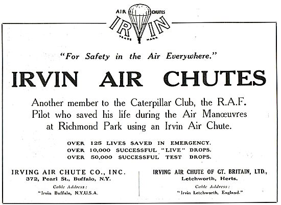 Irvin Air Chutes For Safety In The Air Everywhere.               