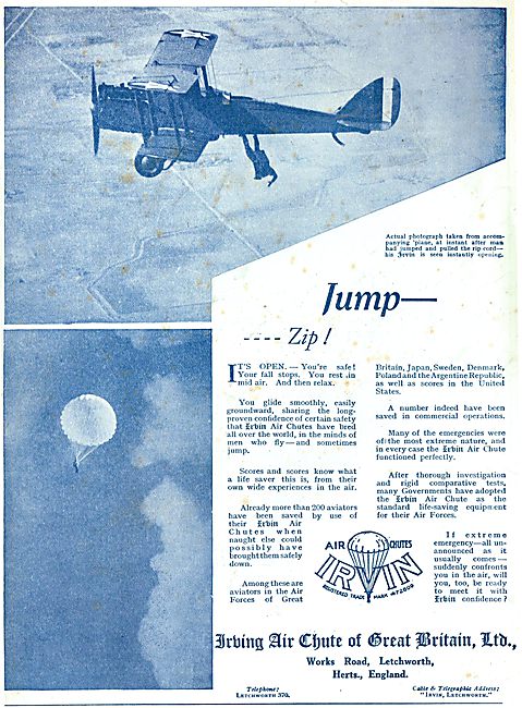 Irvin Parachutes - Jump - - Zip!                                 