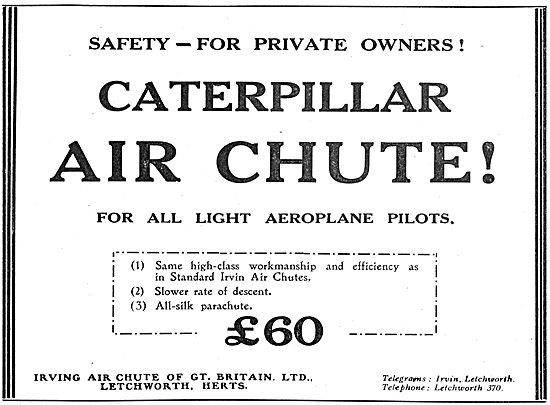 Safety For Private Owners - Irvin Caterpillar Air Chutes         