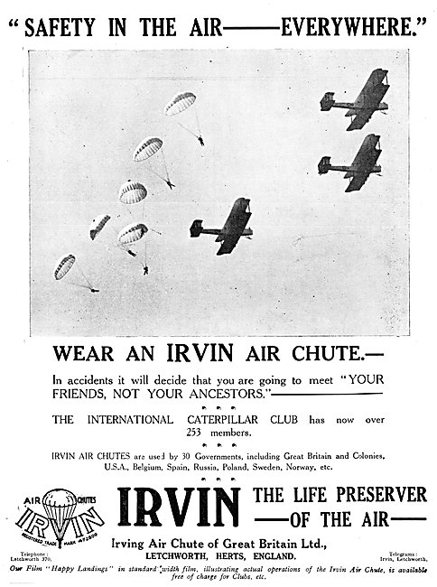 Irvin Parachutes 1930                                            