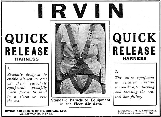 Irvin Air Chute Quick Release Harness Parachute.                 