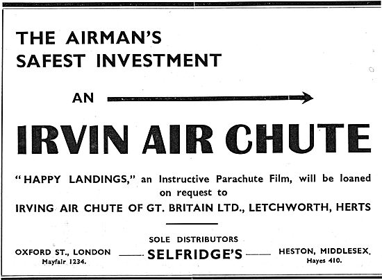 Irvin Air Chute Parachute.                                       
