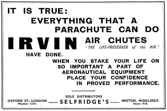 Irvin Parachutes Irvin Air Chutes 1931                           