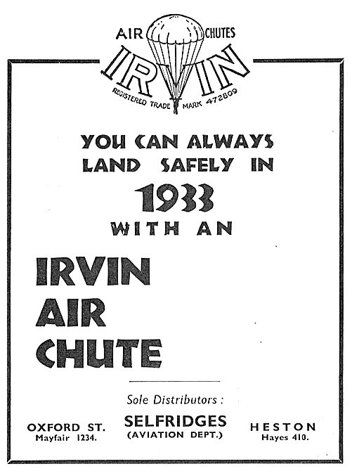 Land Safely in 1933 With an Irvin Air Chute                      