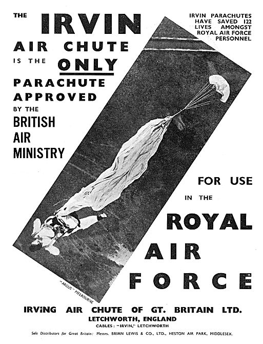 Irvin Air Chutes Approved By The RAF                             