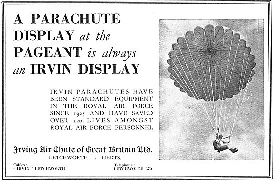 Irvin Parachutes On Display At Hendon                            