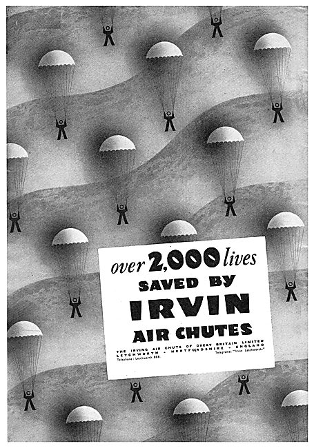 Irvin Air Chutes : Para Suits: Parachutes : Caterpillar Club     