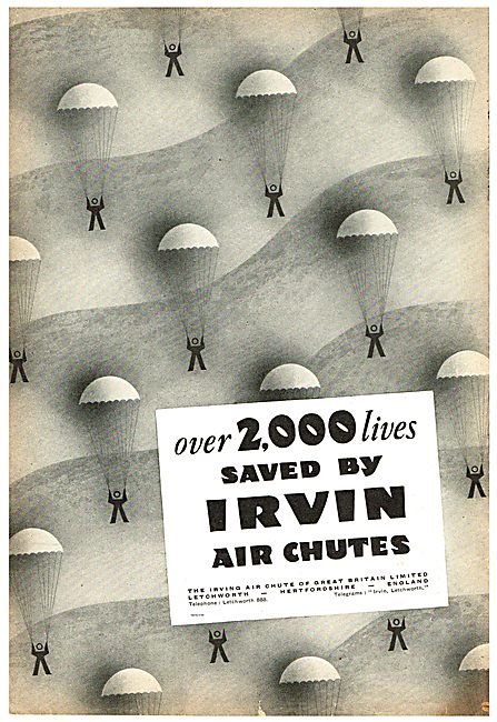 Over 2,000 Lives Saved By Irvin Air Chutes                       