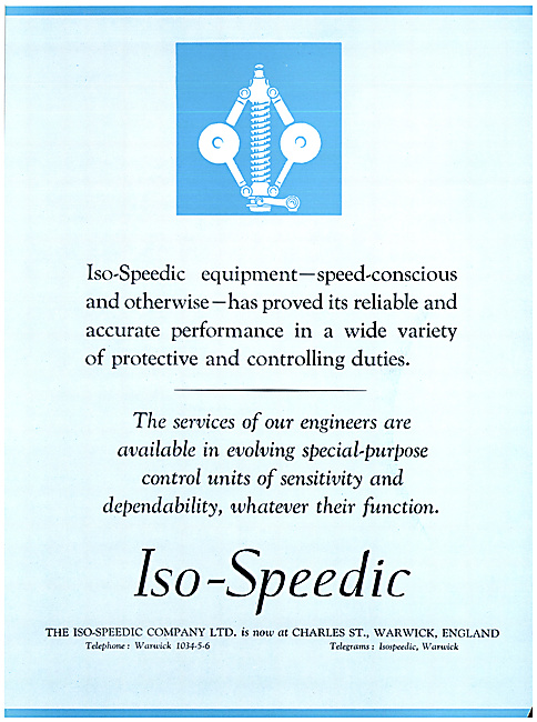  Iso-Speedic Speed Governing & Control Units 1960                