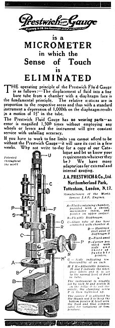 John A.Prestwich - The Prestwich Fluid Gauge. 1919               