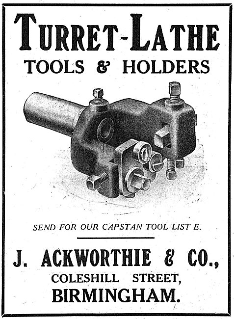 J.Ackworthie & Co. Coleshill St. - Turret-Lathe Tools & Holders  