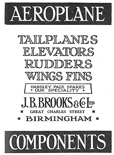 J.B.Brooks For Handley Page Aircraft Spares                      