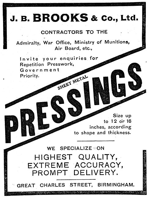 J B Brooks & Co - Sheet Metal Pressings                          