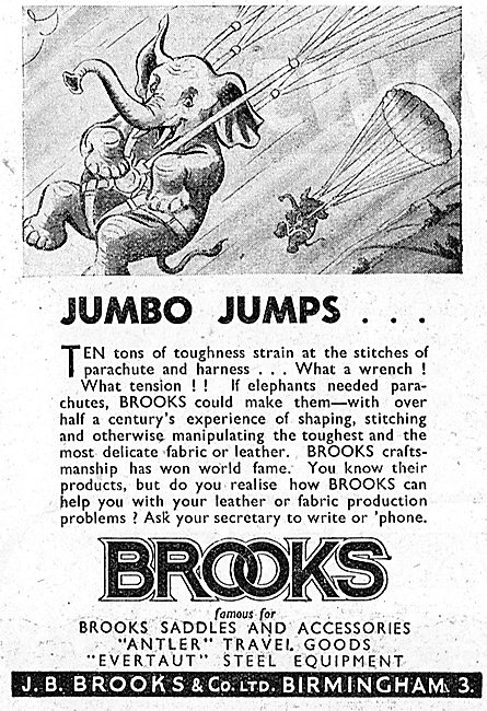 J.B.Brooks Aviation Leathers & Fabrics 1943 Advert               