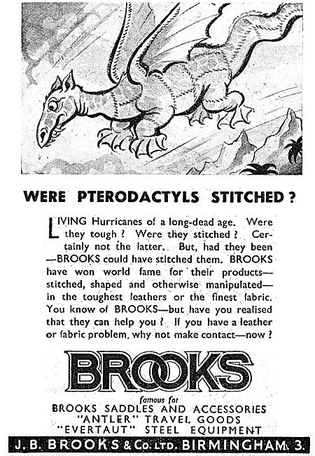 J.B.Brooks Aviation Leathers & Fabrics 1943 Advert               