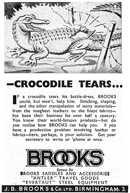 J.B.Brooks Aviation Leathers & Fabrics. Evertaut Steel Equipment 