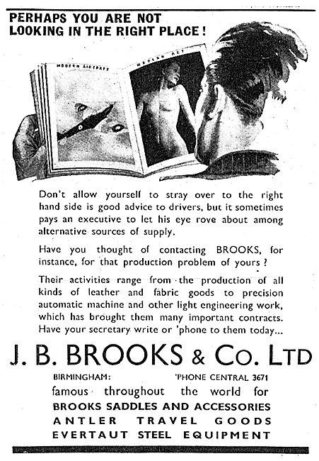 J.B.Brooks Aviation Leathers & Fabrics. Light Engineering Work   